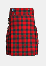 Utility_Macduff_tartan_kilt_front_image_with_pleated_design_and_adjustable_buckles_for_men