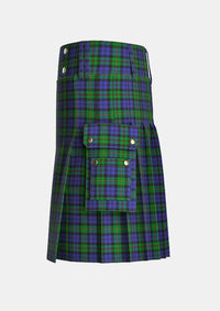 Utility_Macewan_tartan_1587_kilt_left_image_with_pleated_design_and_adjustable_buckles_for_men