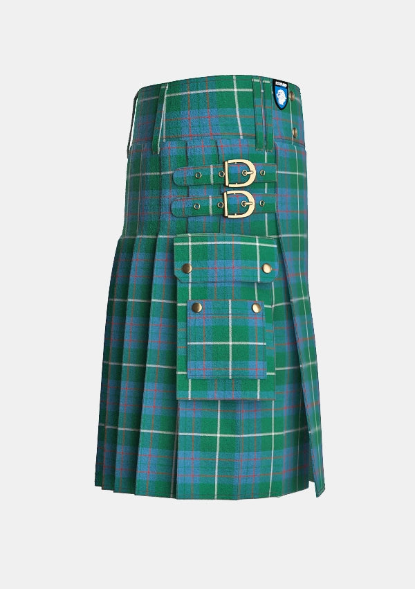 Utility_Macintyre_Ancient_Tartan_kilt_right_image_with_pleated_design_and_adjustable_buckles_for_men