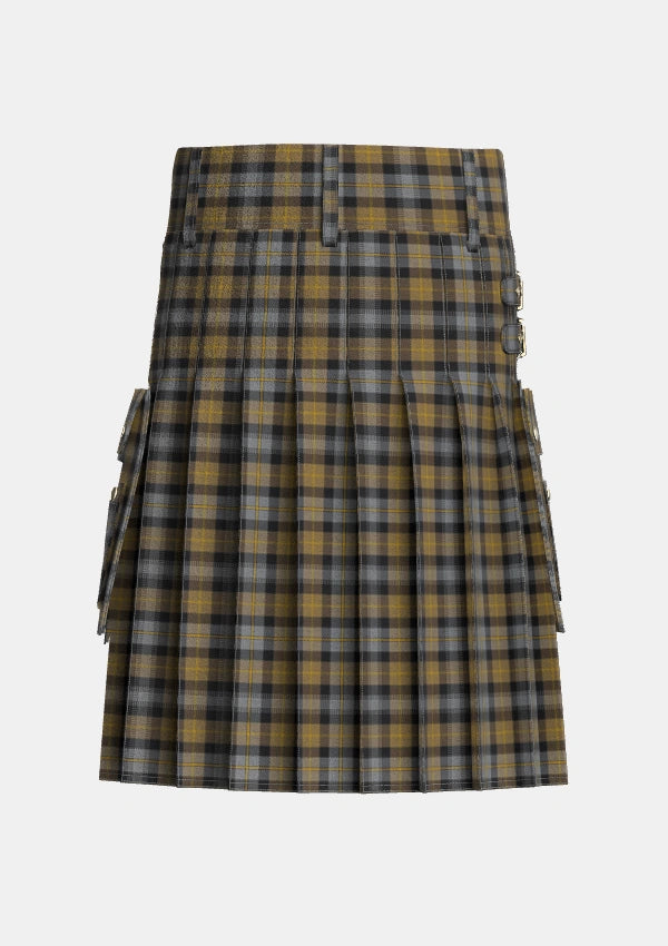 Utility_Macissac_Tartan_7514_kilt_back_image_with_pleated_design_and_adjustable_buckles_for_men