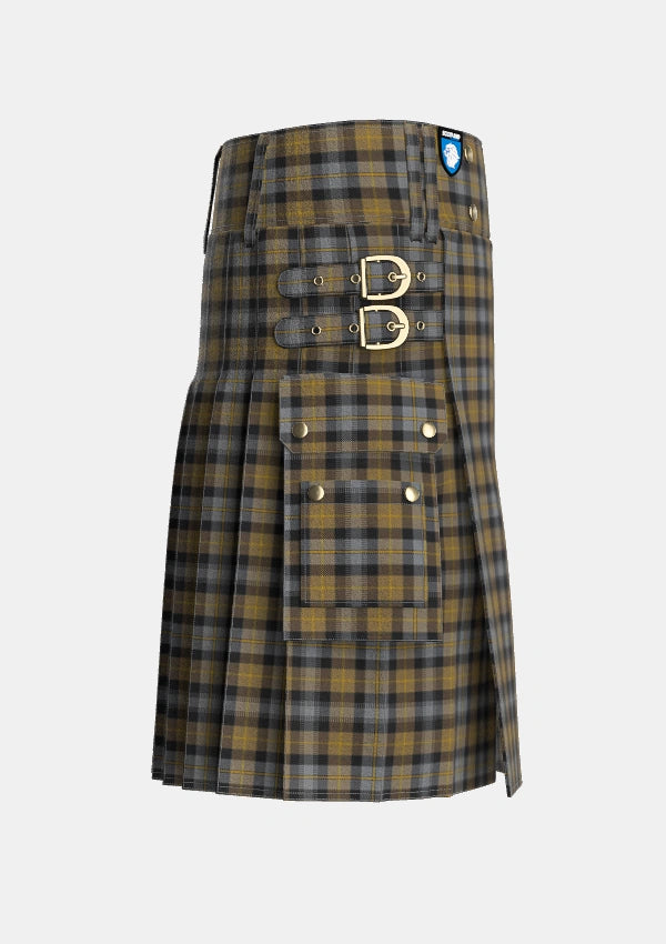 Utility_Macissac_Tartan_7514_kilt_right_image_with_pleated_design_and_adjustable_buckles_for_men