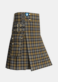 Utility_Macissac_Tartan_7514_kilt_side_image_with_pleated_design_and_adjustable_buckles_for_men