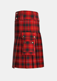 Utility_Maciver_tartan_1203_kilt_left_image_with_pleated_design_and_adjustable_buckles_for_men