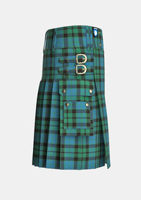 Utility_Mackay_Ancient_Tartan_kilt_right_image_with_pleated_design_and_adjustable_buckles_for_men