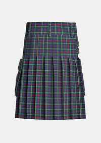Utility_Mackenzie_Tartan_kilt_back_image_with_pleated_design_and_adjustable_buckles_for_men