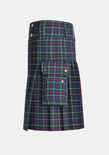 Utility_Mackenzie_Tartan_kilt_left_image_with_pleated_design_and_adjustable_buckles_for_men