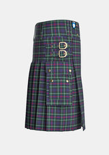 Utility_Mackenzie_Tartan_kilt_right_image_with_pleated_design_and_adjustable_buckles_for_men