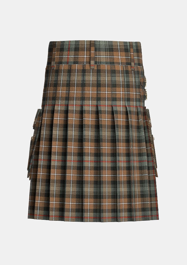 Utility_Mackenzie_Weathered_tartan_kilt_back_image_with_pleated_design_and_adjustable_buckles_for_men