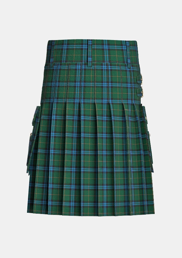 Utility_Mackie_Tartan_11645_kilt_back_image_with_pleated_design_and_adjustable_buckles_for_men