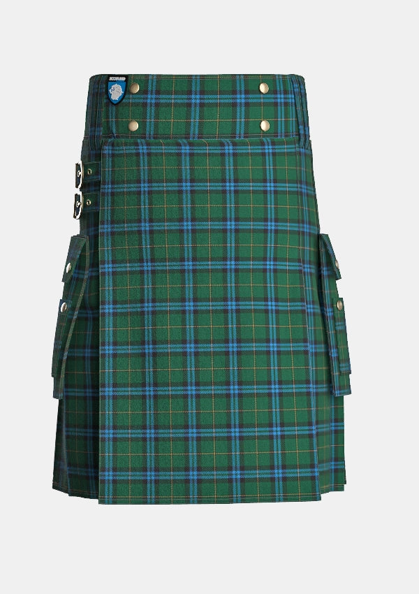 Utility_Mackie_Tartan_11645_kilt_front_image_with_pleated_design_and_adjustable_buckles_for_men