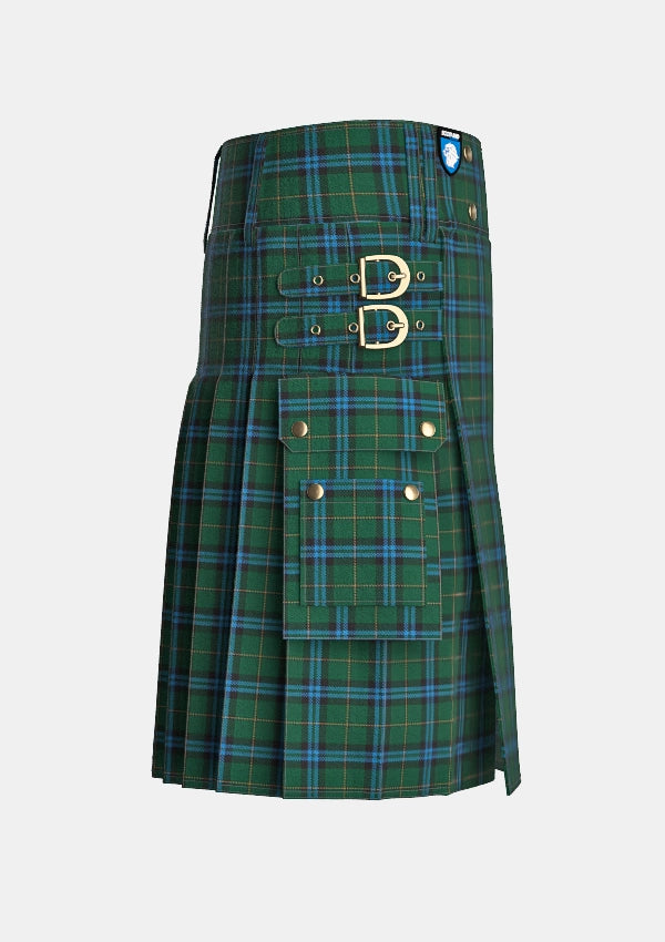 Utility_Mackie_Tartan_11645_kilt_right_image_with_pleated_design_and_adjustable_buckles_for_men