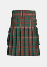 Utility_Mackinnon_hunting_modern_tartan_kilt_back_image_with_pleated_design_and_adjustable_buckles_for_men