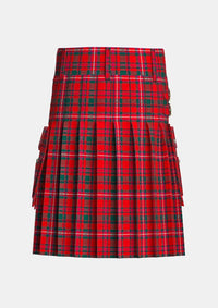 Utility_Mackinnon_tartan_kilt_back_image_with_pleated_design_and_adjustable_buckles_for_men
