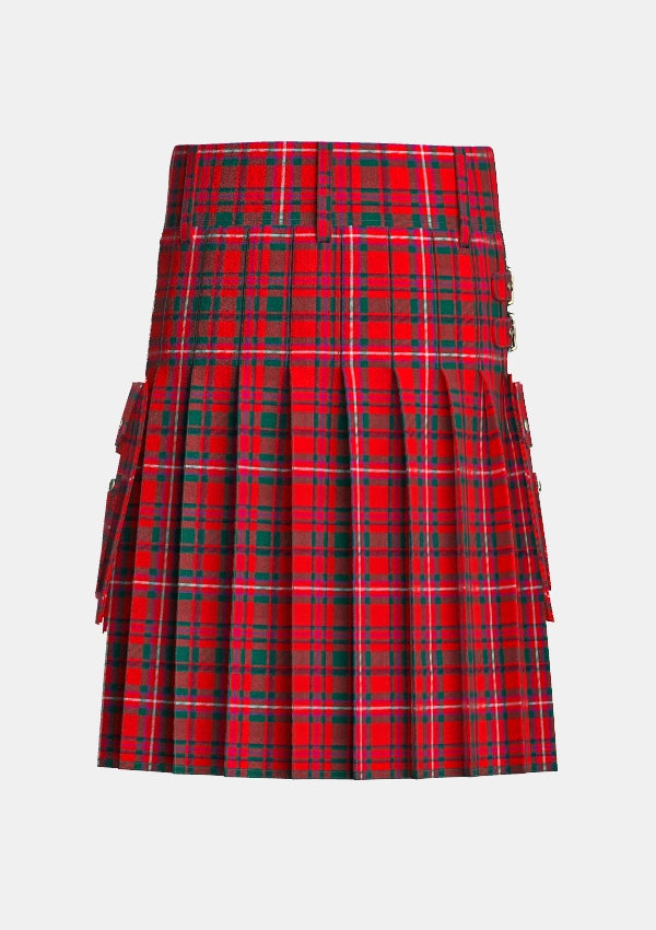 Utility_Mackinnon_tartan_kilt_back_image_with_pleated_design_and_adjustable_buckles_for_men