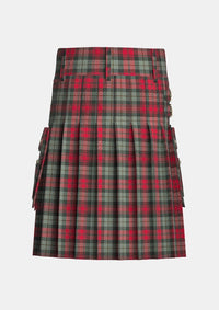 Utility_Maclachlan_weathered_tartan_kilt_back_image_with_pleated_design_and_adjustable_buckles_for_men