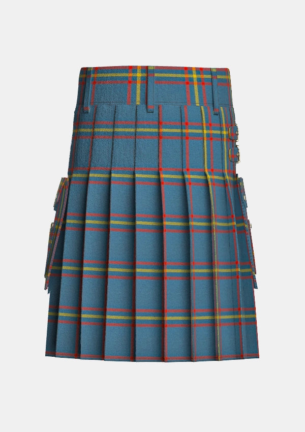 Utility_Maclain_of_lochbuie_hunting_ancient_tartan_kilt_back_image_with_pleated_design_and_adjustable_buckles_for_men