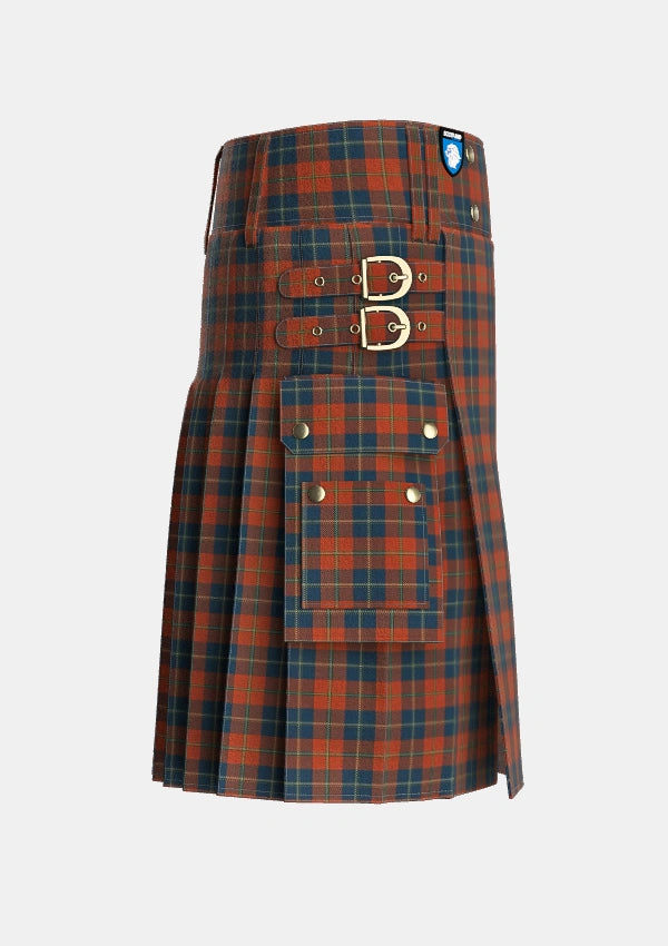 Utility_Maclaine_of_Lochbuie_Auld_Sett_Tartan_12067_kilt_right_image_with_pleated_design_and_adjustable_buckles_for_men