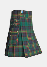 Utility_Maclaren_tartan_kilt_side_image_with_pleated_design_and_adjustable_buckles_for_men