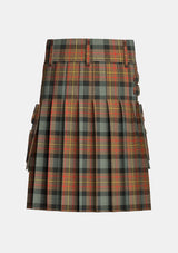 Utility_Maclaren_weathered_tartan_kilt_back_image_with_pleated_design_and_adjustable_buckles_for_men