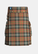 Utility_Maclaren_weathered_tartan_kilt_front_image_with_pleated_design_and_adjustable_buckles_for_men