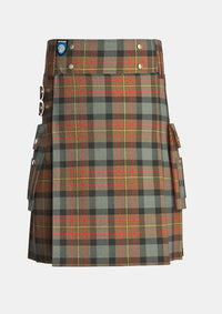 Utility_Maclaren_weathered_tartan_kilt_front_image_with_pleated_design_and_adjustable_buckles_for_men