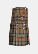 Utility_Maclaren_weathered_tartan_kilt_right_image_with_pleated_design_and_adjustable_buckles_for_men