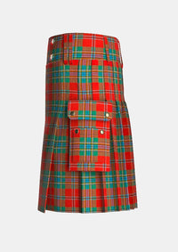 Utility_Maclean_of_Duart_tartan_58_kilt_left_image_with_pleated_design_and_adjustable_buckles_for_men