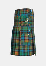 Utility_Maclellan_tartan_323_kilt_right_image_with_pleated_design_and_adjustable_buckles_for_men