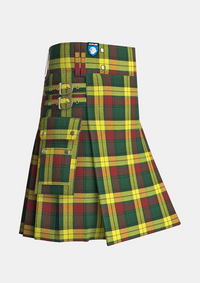 Utility_Macmillan_tartan_kilt_side_image_with_pleated_design_and_adjustable_buckles_for_men
