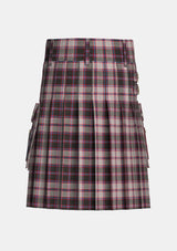 Utility_Macpherson_Hunting_tartan_547_kilt_back_image_with_pleated_design_and_adjustable_buckles_for_men