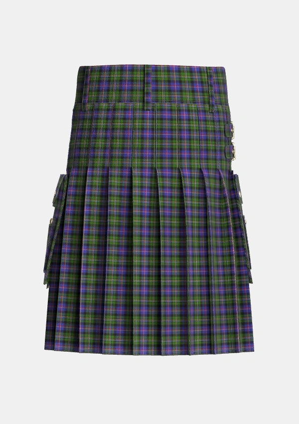 Utility_Malcolm_1840_Tartan_6470_kilt_back_image_with_pleated_design_and_adjustable_buckles_for_men