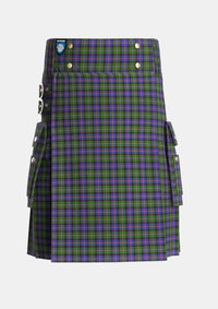 Utility_Malcolm_1840_Tartan_6470_kilt_front_image_with_pleated_design_and_adjustable_buckles_for_men