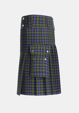 Utility_Malcolm_1840_Tartan_6470_kilt_left_image_with_pleated_design_and_adjustable_buckles_for_men