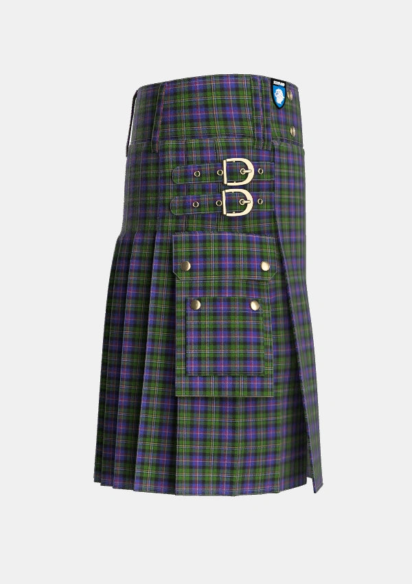 Utility_Malcolm_1840_Tartan_6470_kilt_right_image_with_pleated_design_and_adjustable_buckles_for_men