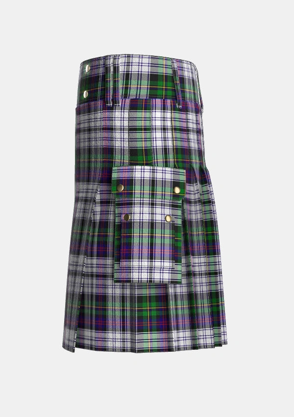 Utility_Malcolm_Dress_Lochcarron_2005_Tartan_7036_kilt_left_image_with_pleated_design_and_adjustable_buckles_for_men