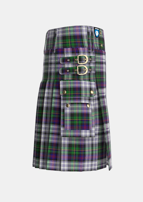 Utility_Malcolm_Dress_Lochcarron_2005_Tartan_7036_kilt_right_image_with_pleated_design_and_adjustable_buckles_for_men