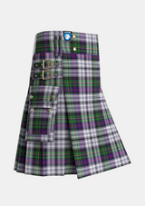 Utility_Malcolm_Dress_Lochcarron_2005_Tartan_7036_kilt_side_image_with_pleated_design_and_adjustable_buckles_for_men