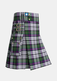 Utility_Malcolm_Dress_Lochcarron_2005_Tartan_7036_kilt_side_image_with_pleated_design_and_adjustable_buckles_for_men