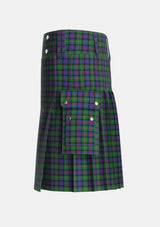 Utility_Malcolm_Two_Tartan_5696_kilt_left_image_with_pleated_design_and_adjustable_buckles_for_men