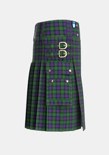 Utility_Malcolm_Two_Tartan_5696_kilt_right_image_with_pleated_design_and_adjustable_buckles_for_men