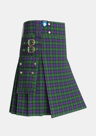 Utility_Malcolm_Two_Tartan_5696_kilt_side_image_with_pleated_design_and_adjustable_buckles_for_men