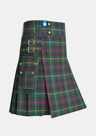 Utility_Malcolm_tartan_5696_kilt_side_image_with_pleated_design_and_adjustable_buckles_for_men