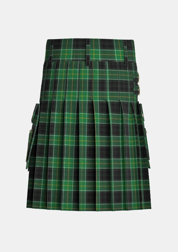 Utility_Malone_Tartan_11588_kilt_back_image_with_pleated_design_and_adjustable_buckles_for_men