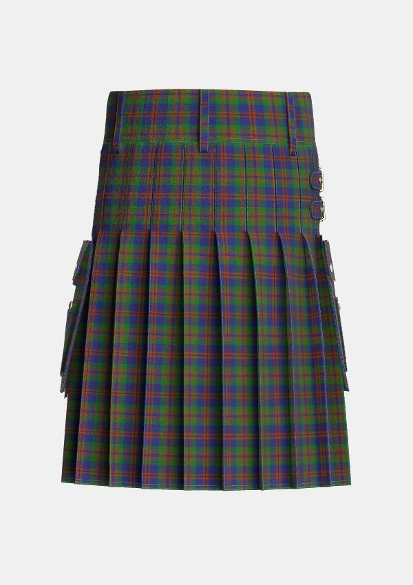 Utility_Mann_Tartan_4127_kilt_back_image_with_pleated_design_and_adjustable_buckles_for_men