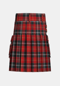 Utility_Marjoribanks_Tartan_2607_kilt_back_image_with_pleated_design_and_adjustable_buckles_for_men