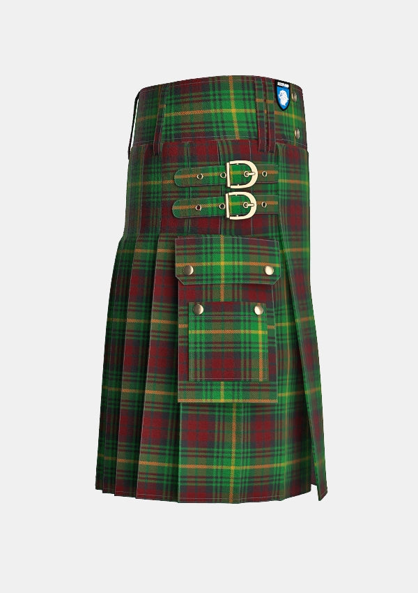 Utility_Martin_tartan_1207_kilt_right_image_with_pleated_design_and_adjustable_buckles_for_men