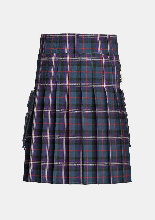 Utility_Masonic_Tartan_kilt_back_image_with_pleated_design_and_adjustable_buckles_for_men