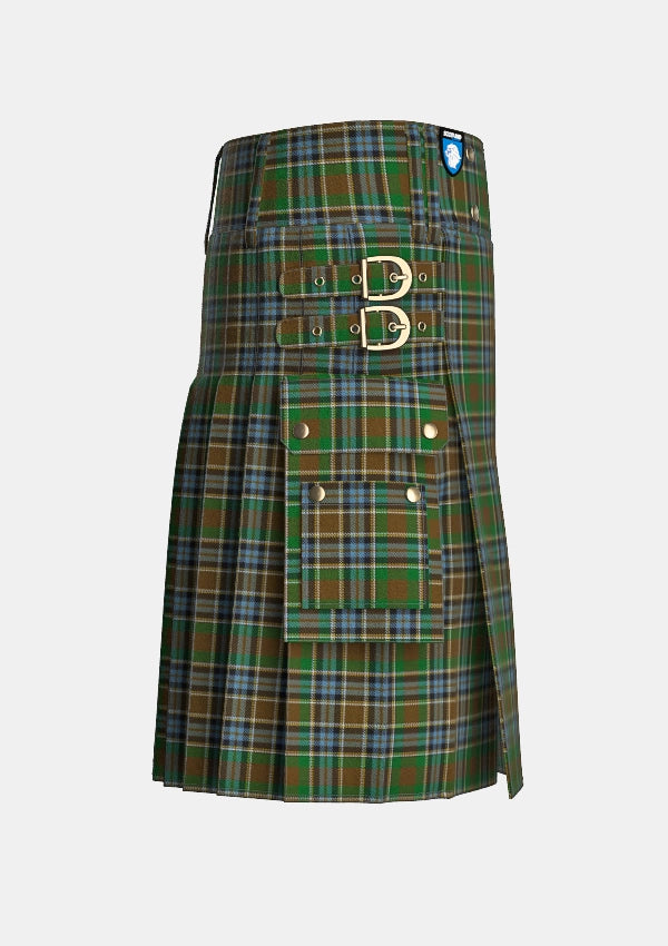 Utility_Massey_Tartan_6631_kilt_right_image_with_pleated_design_and_adjustable_buckles_for_men