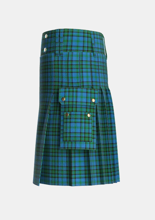 Utility_Matheson_Hunting_2_Tartan_693_kilt_left_image_with_pleated_design_and_adjustable_buckles_for_men