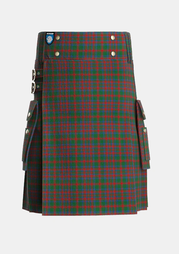 Utility_Matheson_Hunting_STS_incomplete_sett_Tartan_902_kilt_front_image_with_pleated_design_and_adjustable_buckles_for_men